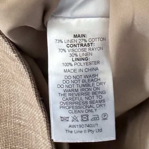 Acler Belvue Linen Blazer Jacket Double Breasted Two Tone Color Block Tan 8 NWOT - Picture 13 of 14